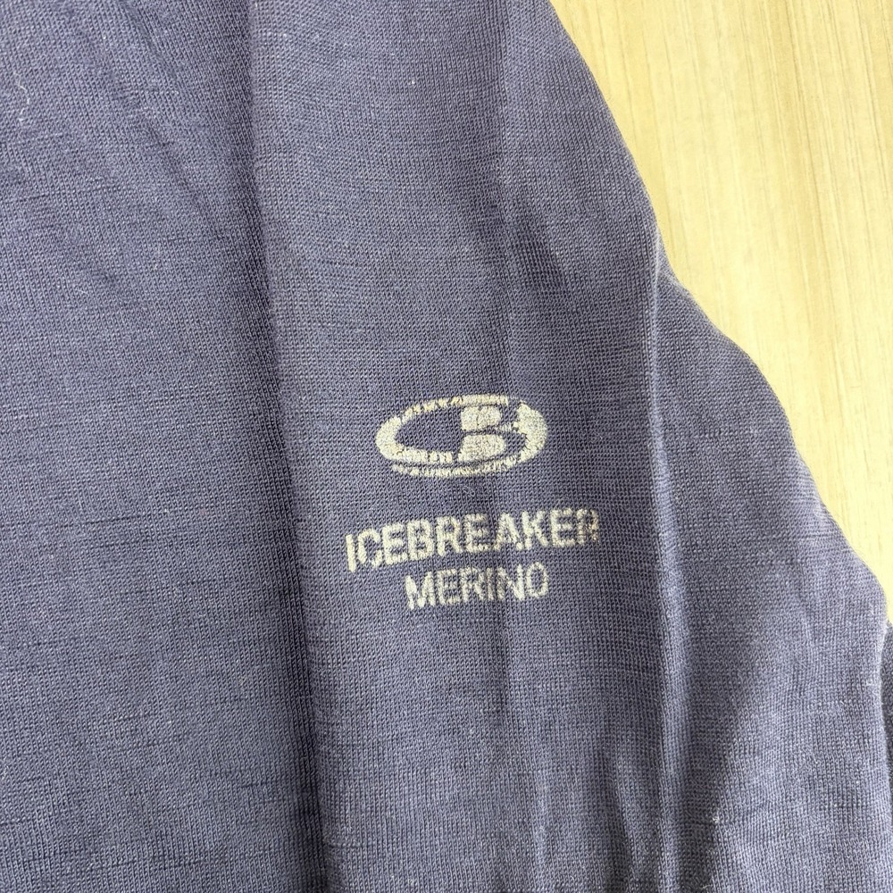 Icebreaker Merino Wool T-Shirt Mens Large Navy Blue Long Sleeve Tee Athletic - Picture 5 of 9